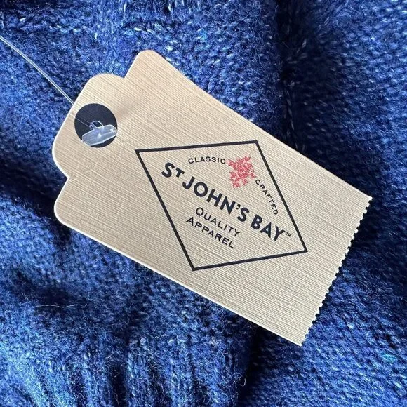 NWT St. John's Bay Blue Long Sleeve Knit Sewater Womens XL - Picture 5 of 9